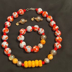 Ghanaian jewelry set. Made from Original handmade glass beads.